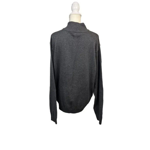 IZOD Men's Gray Mock Neck 1/4 Zip Pullover Sweater XXL Long Sleeve - Picture 7 of 7